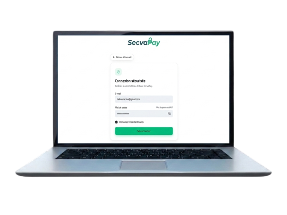 Secure login to the SecvaPay platform