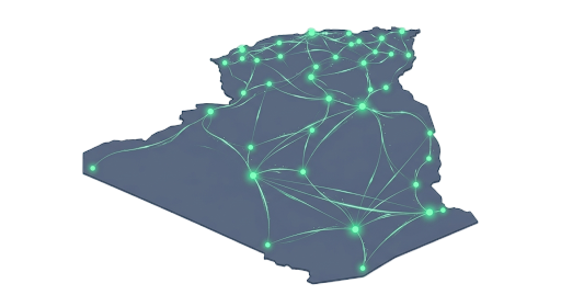 Map of Algeria showing SecvaPay's secured transaction network